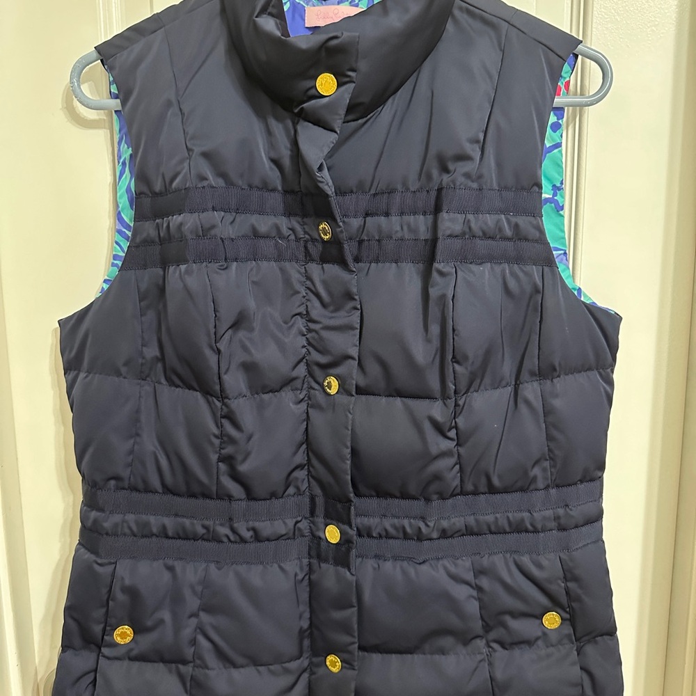 Lilly Pulitzer Navy Quilted Vest